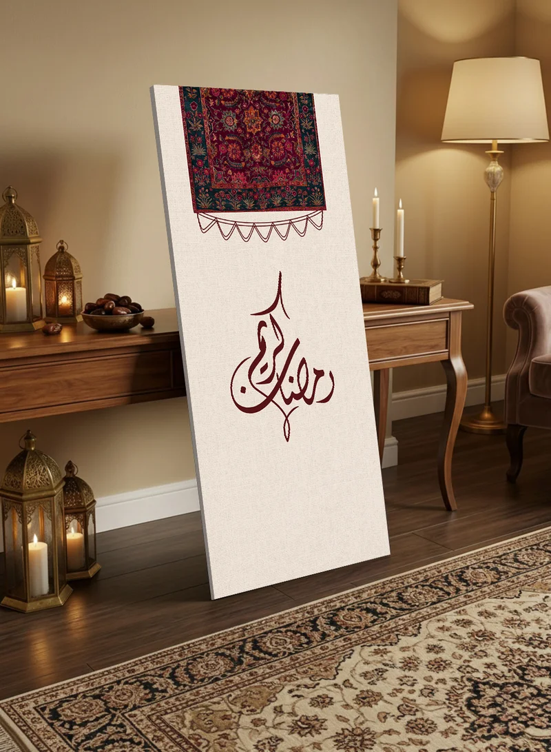 LOWHA Canvas Wall Art on Wooden Frame with Back Stand Featuring Ramadan Kareem Design